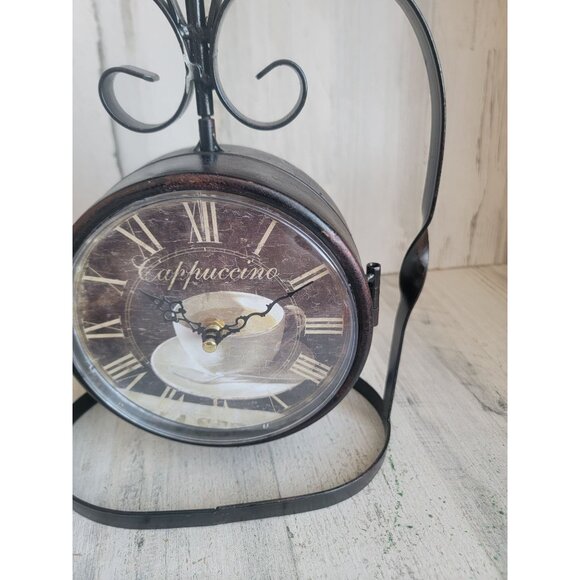 Pier 1 clock Rustic‎ expresso cappuccino home decor - Picture 3 of 9